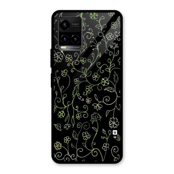 Green Leaves Glass Back Case for Vivo Y21 2021