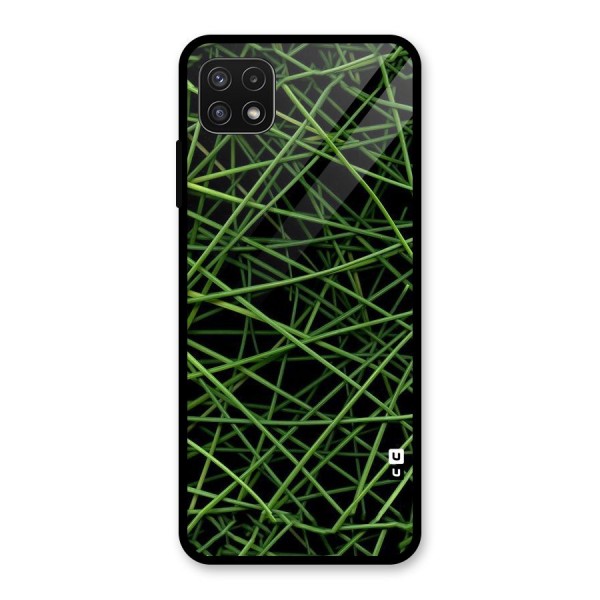 Green Lines Glass Back Case for Galaxy A22 5G