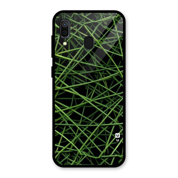 Green Lines Glass Back Case for Galaxy A30