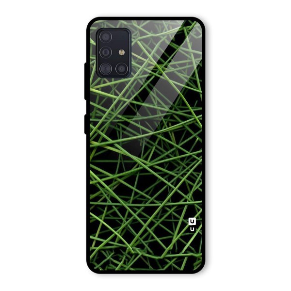 Green Lines Glass Back Case for Galaxy A51