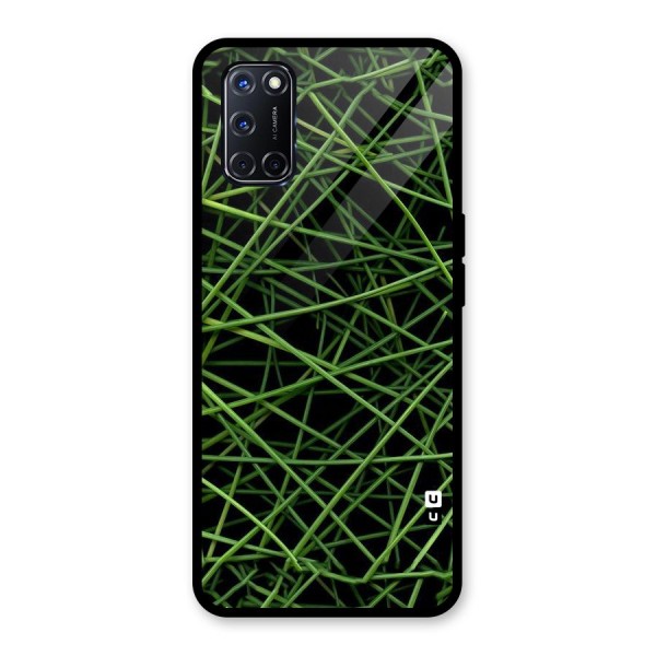 Green Lines Glass Back Case for Oppo A52