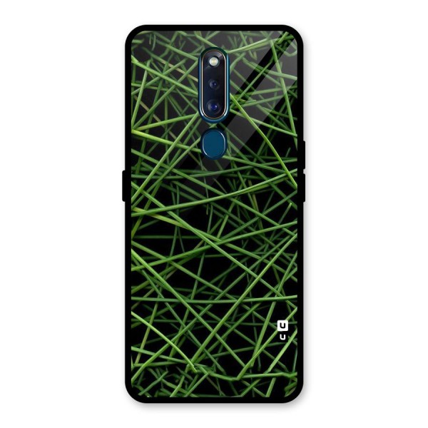 Green Lines Glass Back Case for Oppo F11 Pro