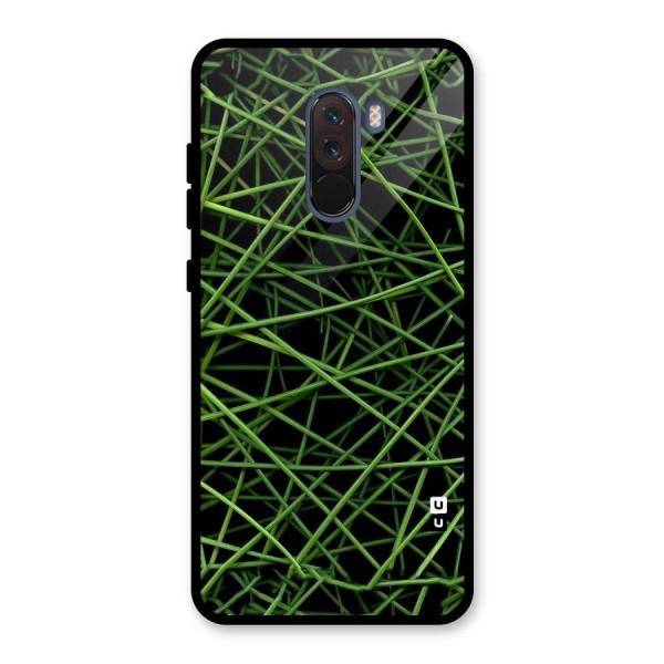 Green Lines Glass Back Case for Poco F1