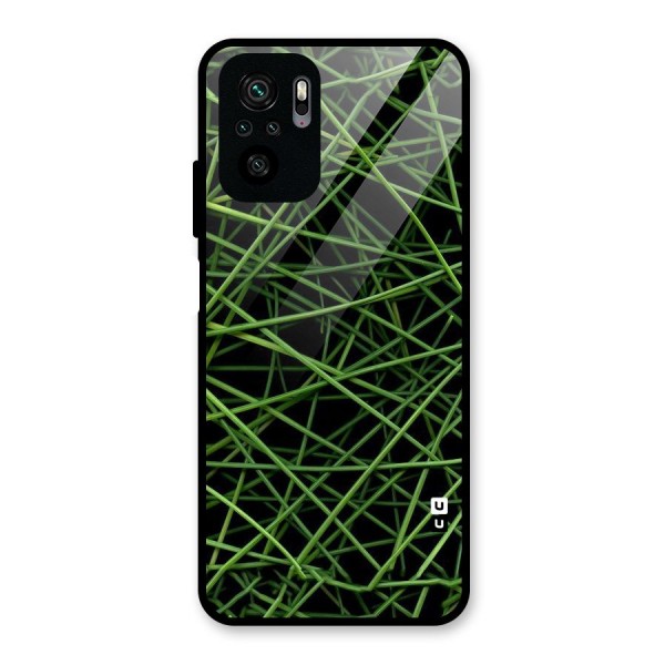 Green Lines Glass Back Case for Redmi Note 10