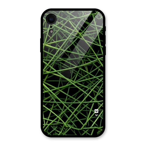 Green Lines Glass Back Case for XR