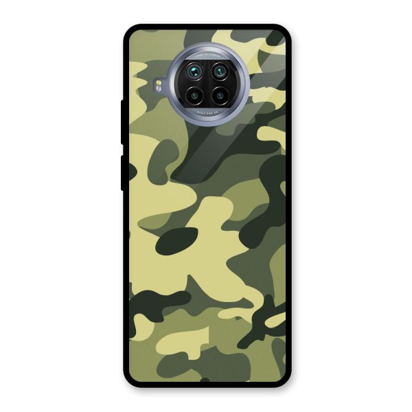 Green Military Pattern Glass Back Case for Mi 10i