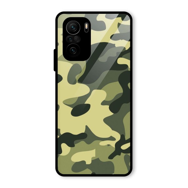 Green Military Pattern Glass Back Case for Mi 11x