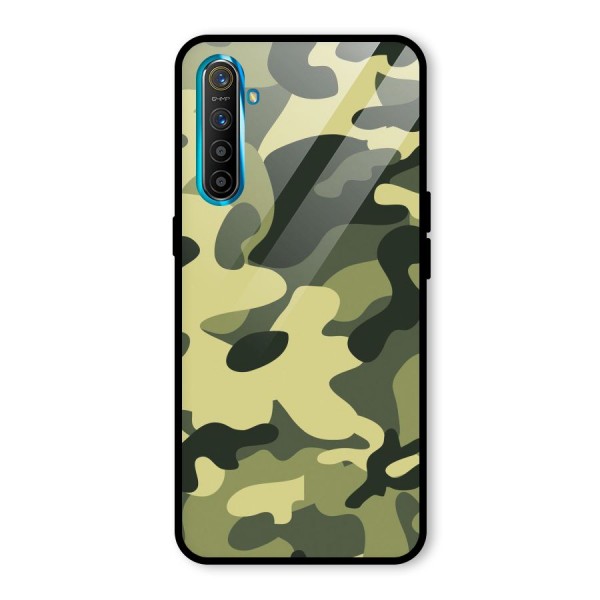 Green Military Pattern Glass Back Case for Realme XT