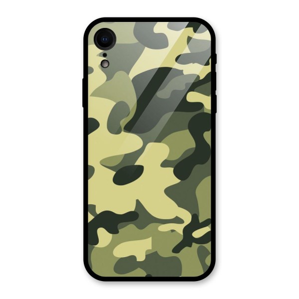 Green Military Pattern Glass Back Case for XR