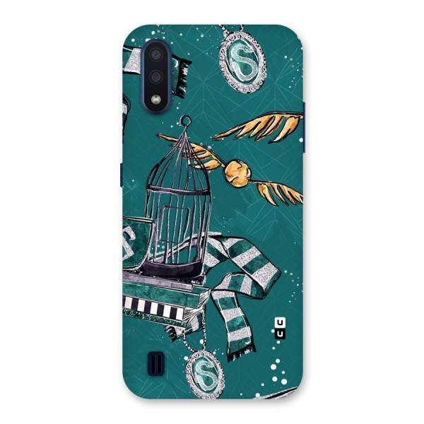 Green Scarf Back Case for Galaxy M01