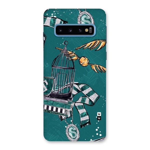 Green Scarf Back Case for Galaxy S10