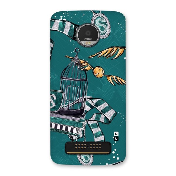 Green Scarf Back Case for Moto Z Play