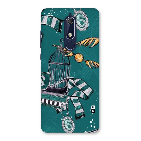 Green Scarf Back Case for Nokia 5.1