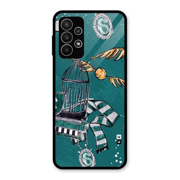 Green Scarf Glass Back Case for Galaxy A23