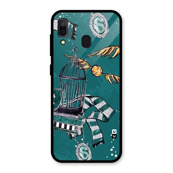 Green Scarf Glass Back Case for Galaxy A30