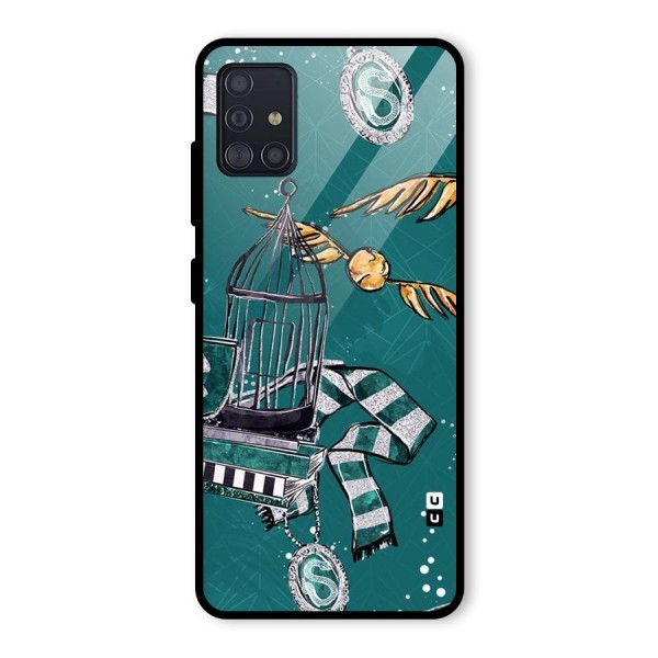 Green Scarf Glass Back Case for Galaxy A51