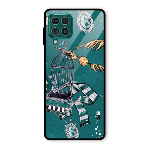 Green Scarf Glass Back Case for Galaxy F62