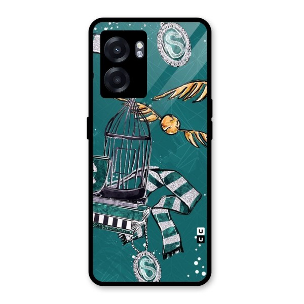 Green Scarf Glass Back Case for Oppo K10 (5G)