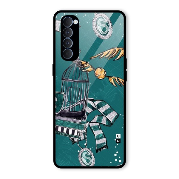 Green Scarf Glass Back Case for Oppo Reno4 Pro