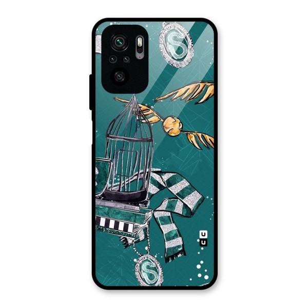 Green Scarf Glass Back Case for Redmi Note 10