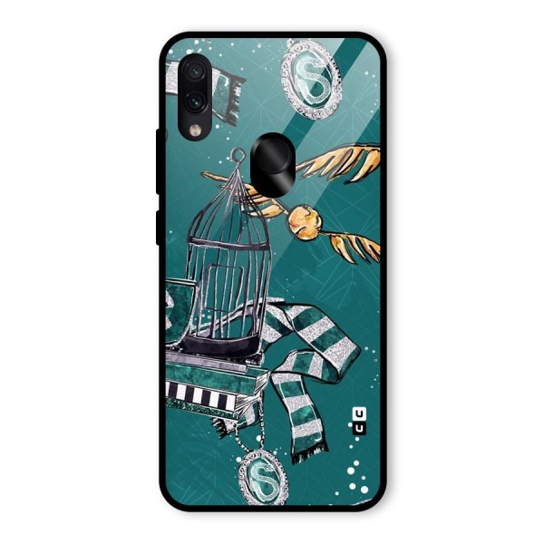 Green Scarf Glass Back Case for Redmi Note 7