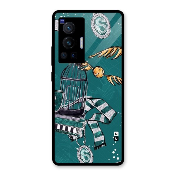 Green Scarf Glass Back Case for Vivo X70 Pro