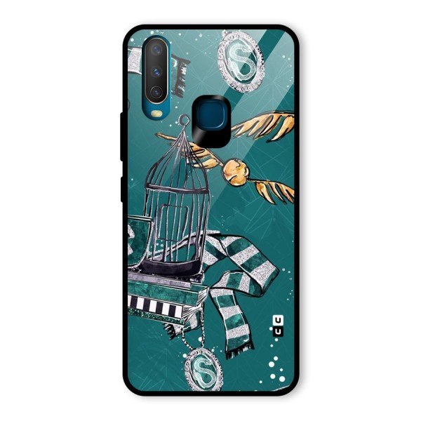 Green Scarf Glass Back Case for Vivo Y12