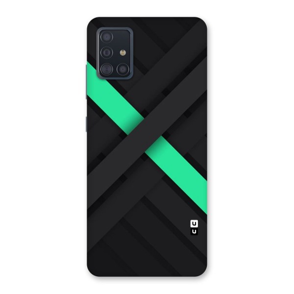 Green Stripe Diagonal Back Case for Galaxy A51