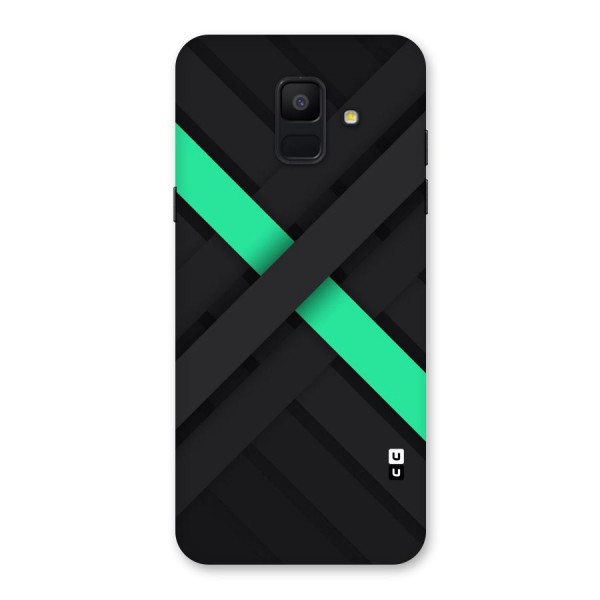 Green Stripe Diagonal Back Case for Galaxy A6 (2018)