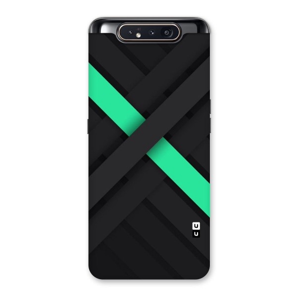 Green Stripe Diagonal Back Case for Galaxy A80