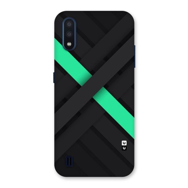 Green Stripe Diagonal Back Case for Galaxy M01