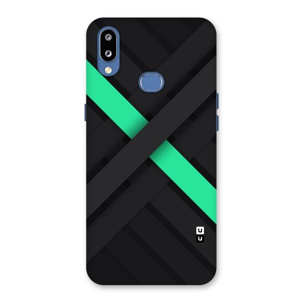 Green Stripe Diagonal Back Case for Galaxy M01s