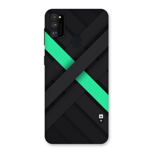 Green Stripe Diagonal Back Case for Galaxy M21