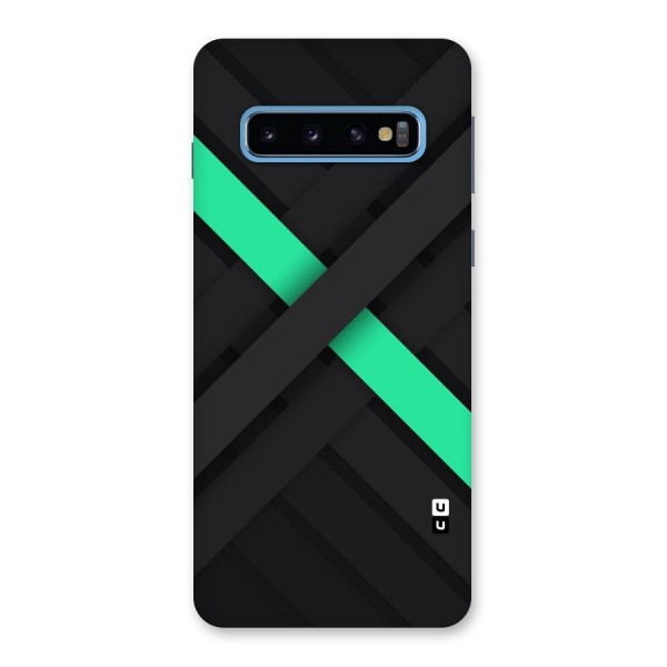 Green Stripe Diagonal Back Case for Galaxy S10