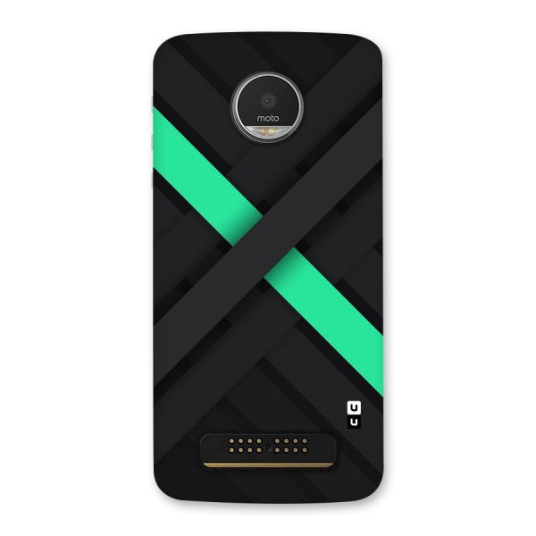 Green Stripe Diagonal Back Case for Moto Z Play