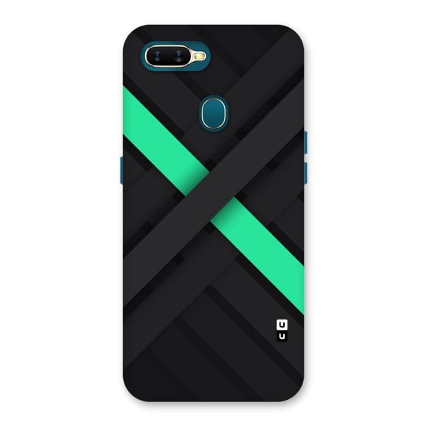 Green Stripe Diagonal Back Case for Oppo A12