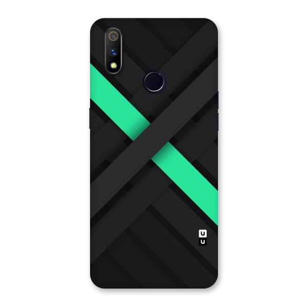 Green Stripe Diagonal Back Case for Realme 3 Pro