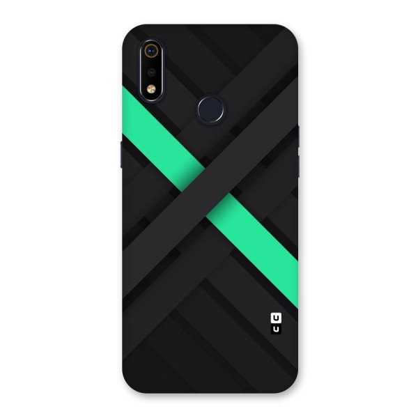 Green Stripe Diagonal Back Case for Realme 3i