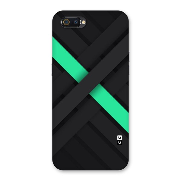 Green Stripe Diagonal Back Case for Realme C2