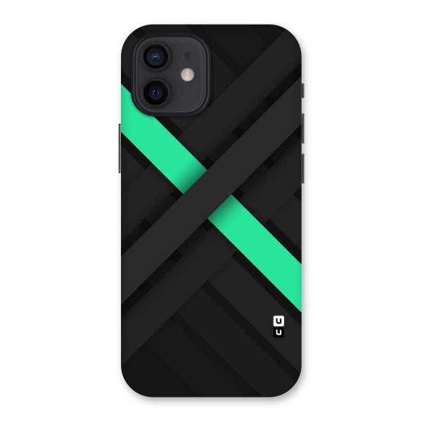 Green Stripe Diagonal Back Case for iPhone 12