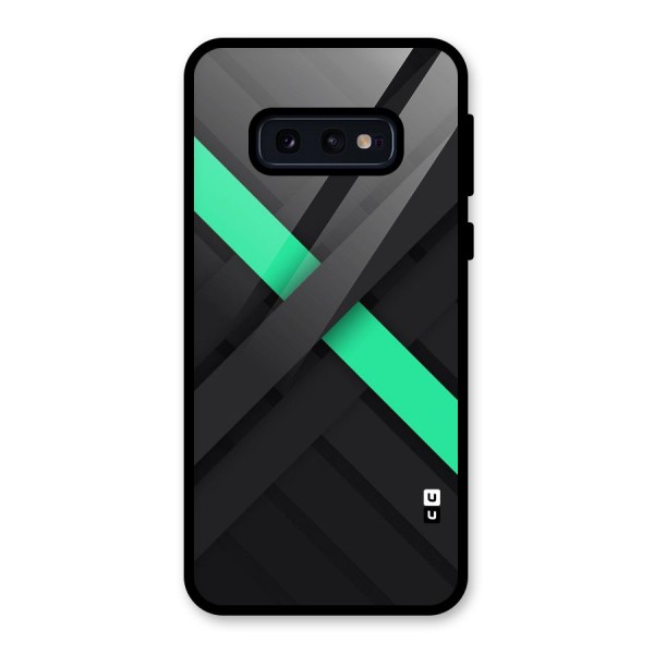 Green Stripe Diagonal Glass Back Case for Galaxy S10e