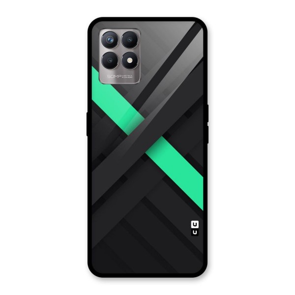 Green Stripe Diagonal Glass Back Case for Realme 8i