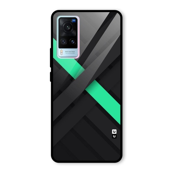 Green Stripe Diagonal Glass Back Case for Vivo X60