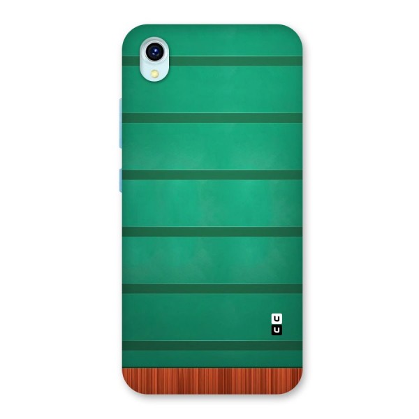 Green Wood Stripes Back Case for Vivo Y1s