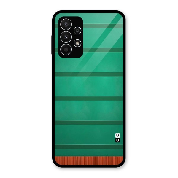 Green Wood Stripes Glass Back Case for Galaxy A23