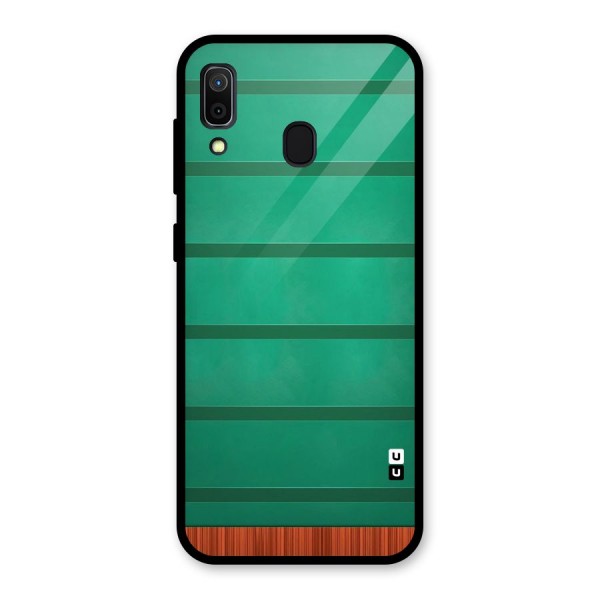 Green Wood Stripes Glass Back Case for Galaxy A30