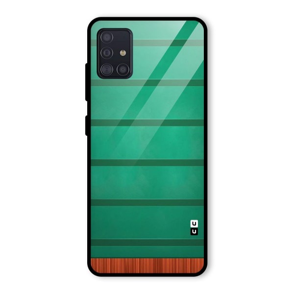 Green Wood Stripes Glass Back Case for Galaxy A51