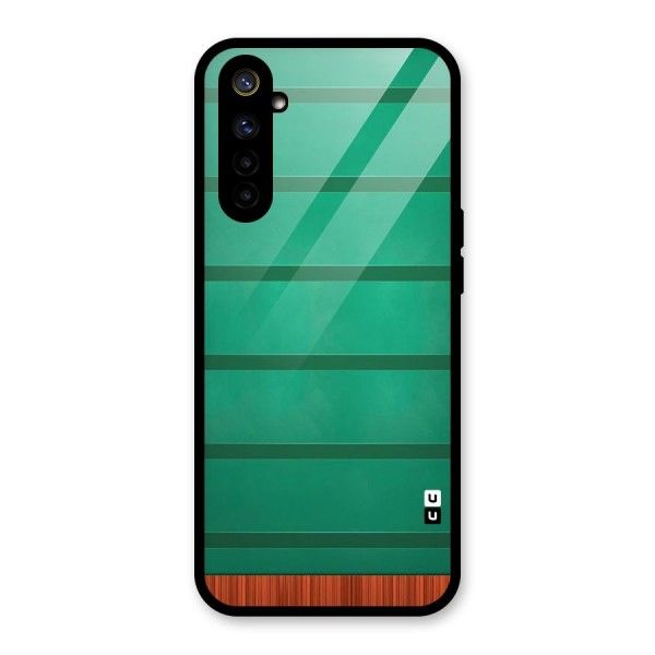 Green Wood Stripes Glass Back Case for Realme 6