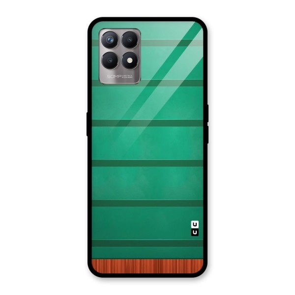 Green Wood Stripes Glass Back Case for Realme 8i