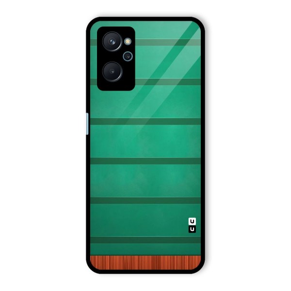 Green Wood Stripes Glass Back Case for Realme 9i